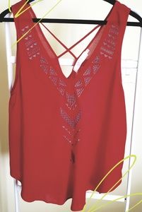 Chiffon blouse, red